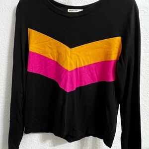 Marine Layer Black and Yellow Long Sleeve Tee